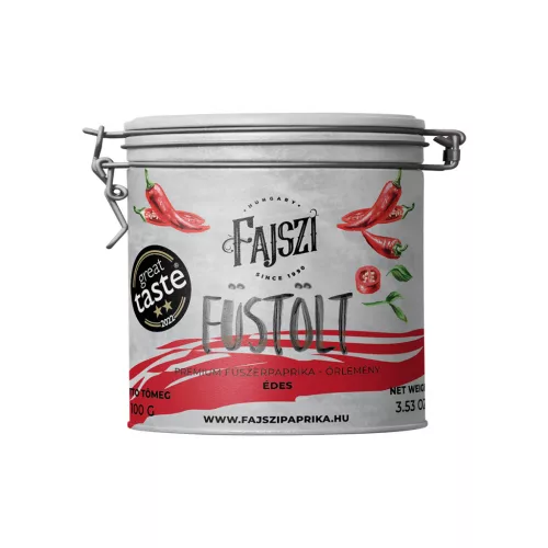Prémium édes füstölt fűszerpaprika-őrlemény díszdoboz 100 g - Fajszi Paprika